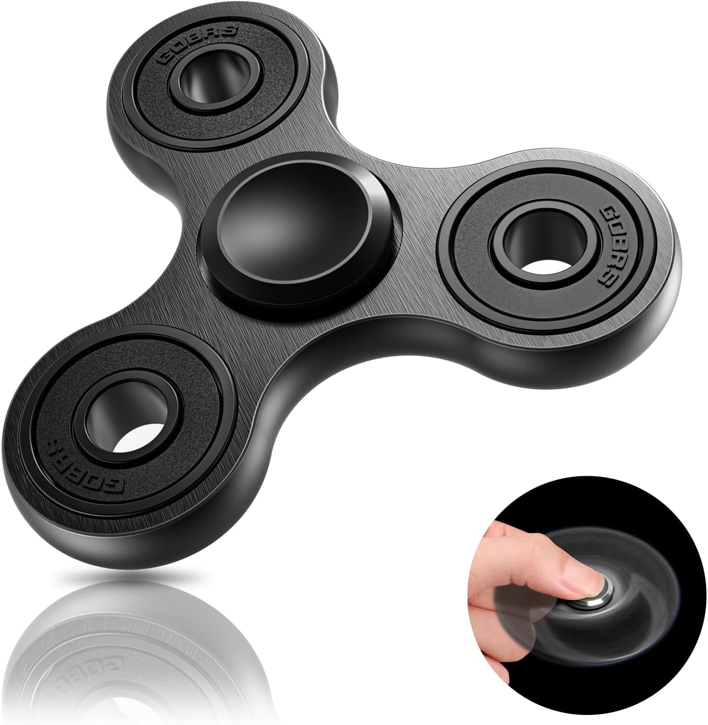 Coolden Fidget Spinner Metall Fidget Toys EDC Hand Spinner Hochwertig Schleuderzeit 2-5 Min Angst anti Stress Spielzeug Geschenk Für Kinder Erwachsene Edelstahl Finger Kreisel Für Büro Schule Schwarz