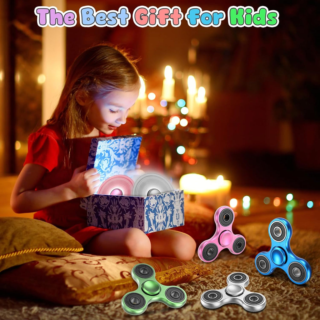 Coolden Fidget Spinner Metall Fidget Toys EDC Hand Spinner Hochwertig Schleuderzeit 2-5 Min Angst anti Stress Spielzeug Geschenk Für Kinder Erwachsene Edelstahl Finger Kreisel Für Büro Schule Silber