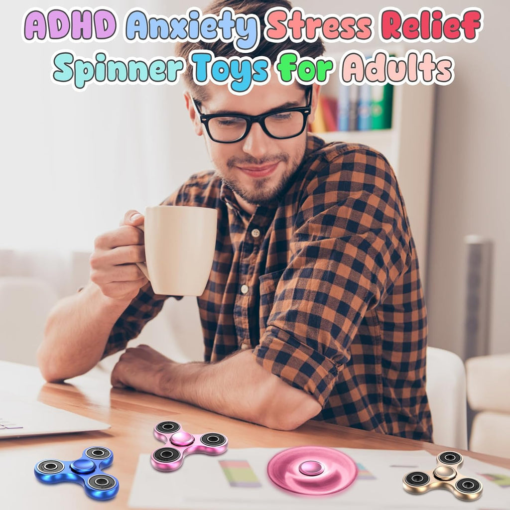 Coolden Fidget Spinner Metall Fidget Toys EDC Hand Spinner Hochwertig Schleuderzeit 2-5 Min Angst anti Stress Spielzeug Geschenk Für Kinder Erwachsene Edelstahl Finger Kreisel Für Büro Schule Rose