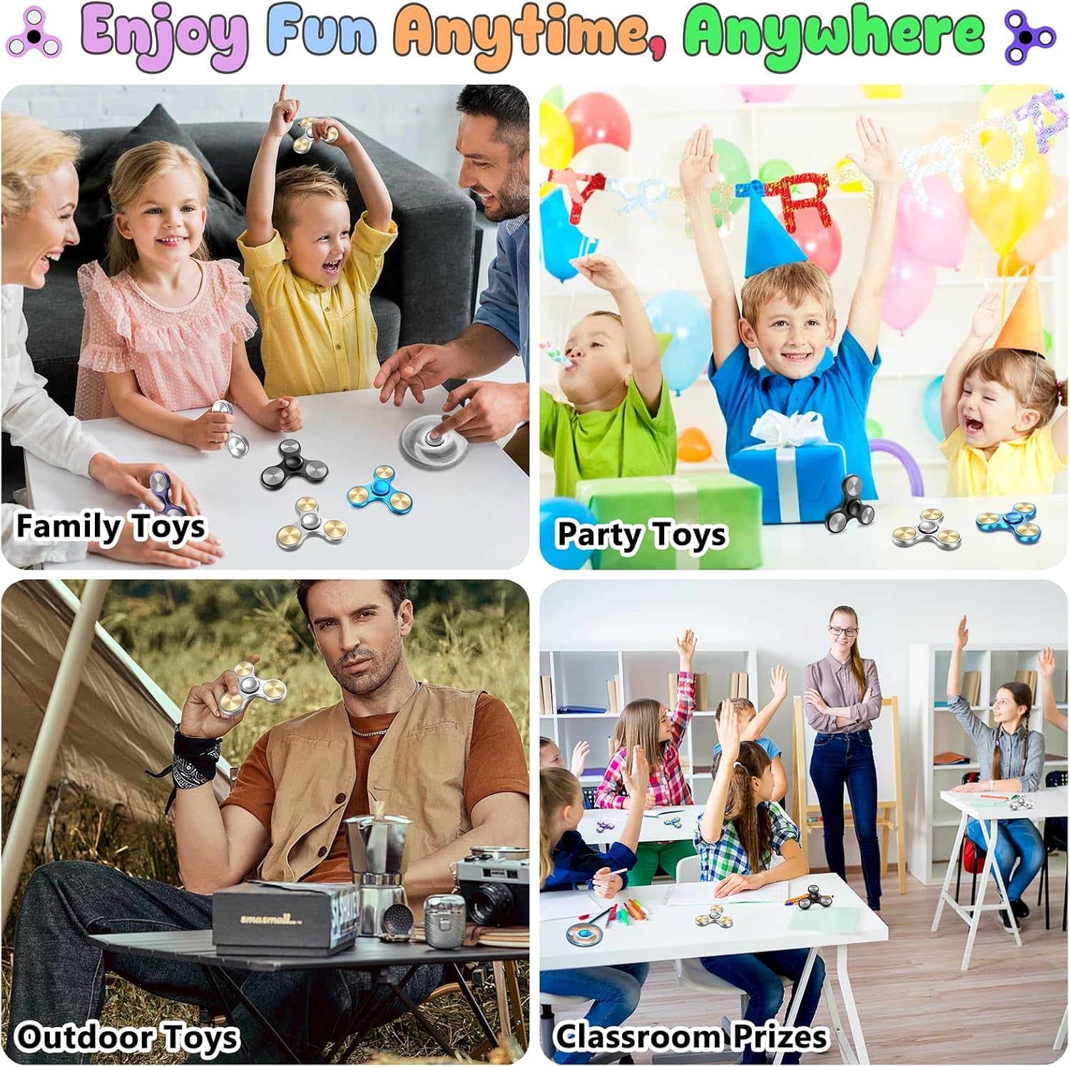 Coolden Fidget Spinner Metall Fidget Toys EDC Hand Spinner Hochwertig Angst anti Stress Relief Spielzeug Geschenk Für Kinder Erwachsene Edelstahl Leiser Fingerkreisel Für Büro Schule Gold Silber