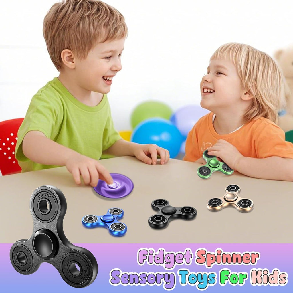 Coolden Fidget Spinner Metall Fidget Toys EDC Hand Spinner Hochwertig Schleuderzeit 2-5 Min Angst anti Stress Spielzeug Geschenk Für Kinder Erwachsene Edelstahl Finger Kreisel Für Büro Schule Schwarz