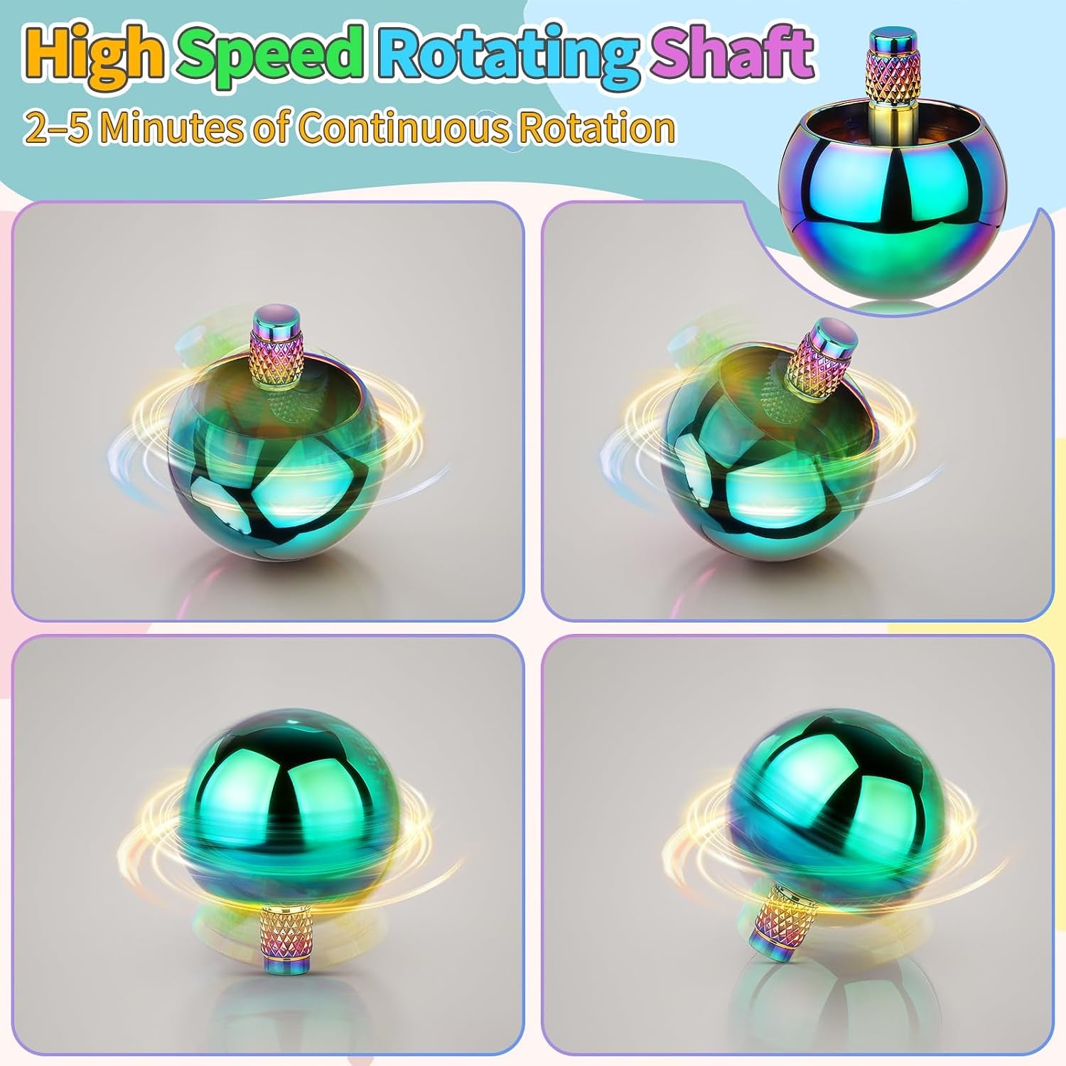 Coolden Fidget Spinner Metal Fidget Toys Flip over Hand Spinner Leise 3-5Min Hochwertig anti Stress Spielzeug Cool Desktop EDC Hand Kreisel Stressabbau Spielzeug Geschenk Für Kinder Erwachsene Bunt