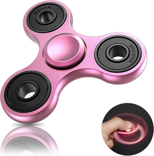 Coolden Fidget Spinner Metall Fidget Toys EDC Hand Spinner Hochwertig Schleuderzeit 2-5 Min Angst anti Stress Spielzeug Geschenk Für Kinder Erwachsene Edelstahl Finger Kreisel Für Büro Schule Rose