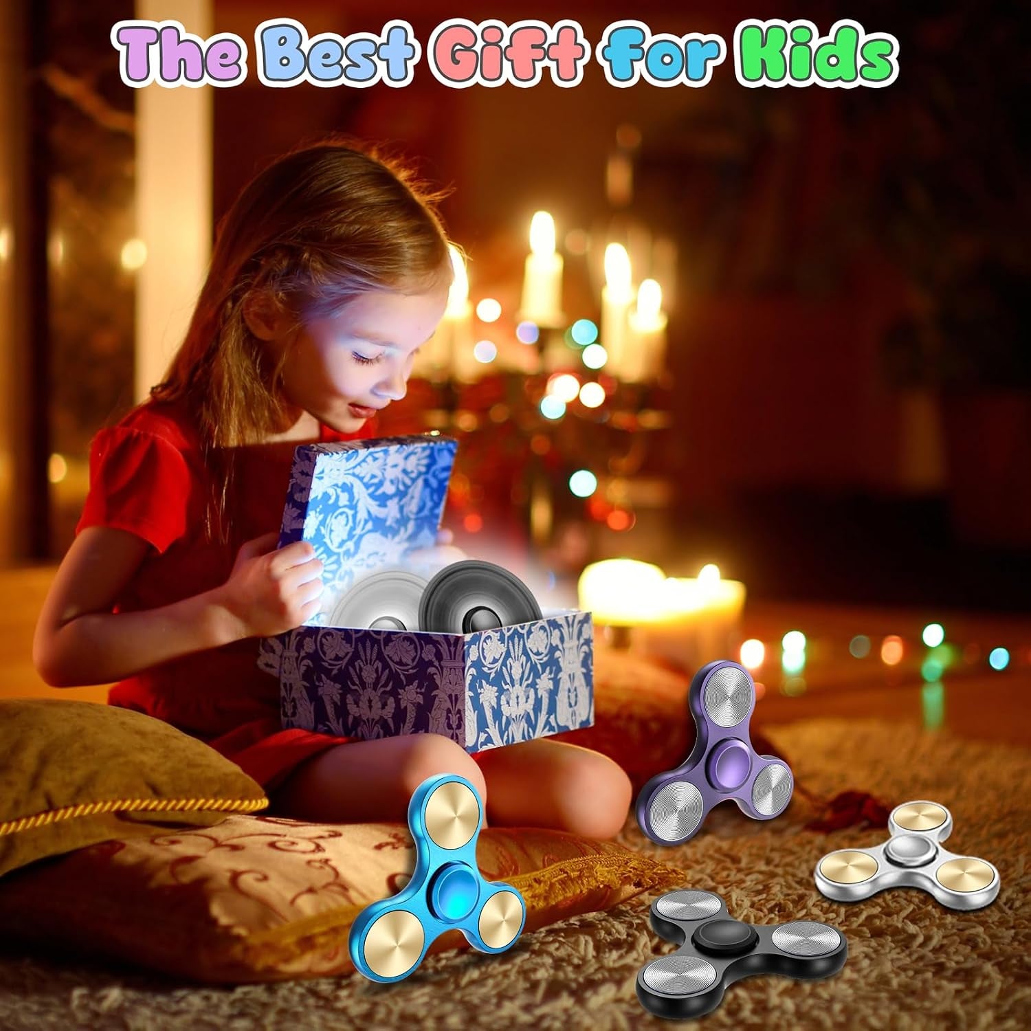 Coolden Fidget Spinner Metall Fidget Toys EDC Hand Spinner Hochwertig Angst anti Stress Relief Focus Spielzeug Geschenk Für Kinder Erwachsene Edelstahl Leiser Fingerkreisel Für Büro Schule Schwarz
