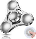 Coolden Fidget Spinner Metall Fidget Toys Finger Spinner EDC Edelstahl Lager 2-5 Min Hochwertig Hand Kreisel Spielzeug ADHS anti Stress Spielzeug Tri-Spinner Fidget Toy Für Erwachsene Kinder Silver