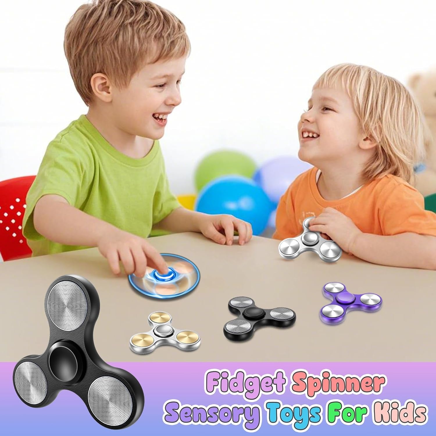 Coolden Fidget Spinner Metall Fidget Toys EDC Hand Spinner Hochwertig Angst anti Stress Relief Focus Spielzeug Geschenk Für Kinder Erwachsene Edelstahl Leiser Fingerkreisel Für Büro Schule Schwarz