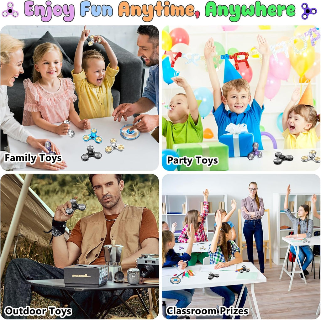 Coolden Fidget Spinner Metall Fidget Toys EDC Hand Spinner Hochwertig Angst anti Stress Relief Focus Spielzeug Geschenk Für Kinder Erwachsene Edelstahl Leiser Fingerkreisel Für Büro Schule Schwarz