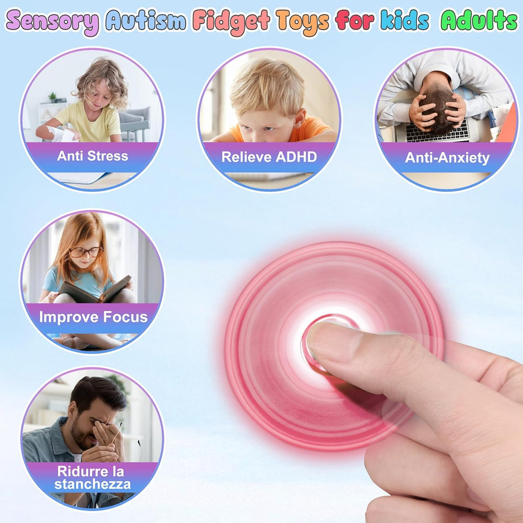 Coolden Fidget Spinner Metall Fidget Toys EDC Hand Spinner Hochwertig Schleuderzeit 2-5 Min Angst anti Stress Spielzeug Geschenk Für Kinder Erwachsene Edelstahl Finger Kreisel Für Büro Schule Rose