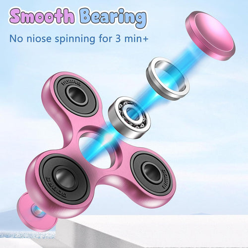 Coolden Fidget Spinner Metall Fidget Toys EDC Hand Spinner Hochwertig Schleuderzeit 2-5 Min Angst anti Stress Spielzeug Geschenk Für Kinder Erwachsene Edelstahl Finger Kreisel Für Büro Schule Rose