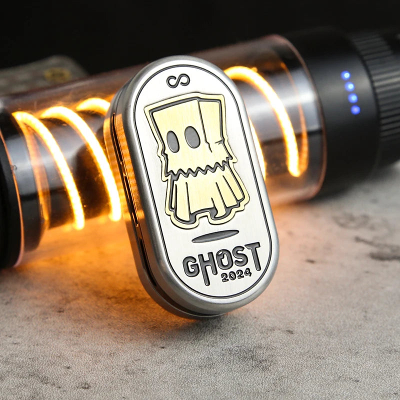 Ghost Tuning Fork EDC Card Pusher Zirconium Alloy Fidget Slider Office Stress Relief Toys Fidget Toys for Adult Gift
