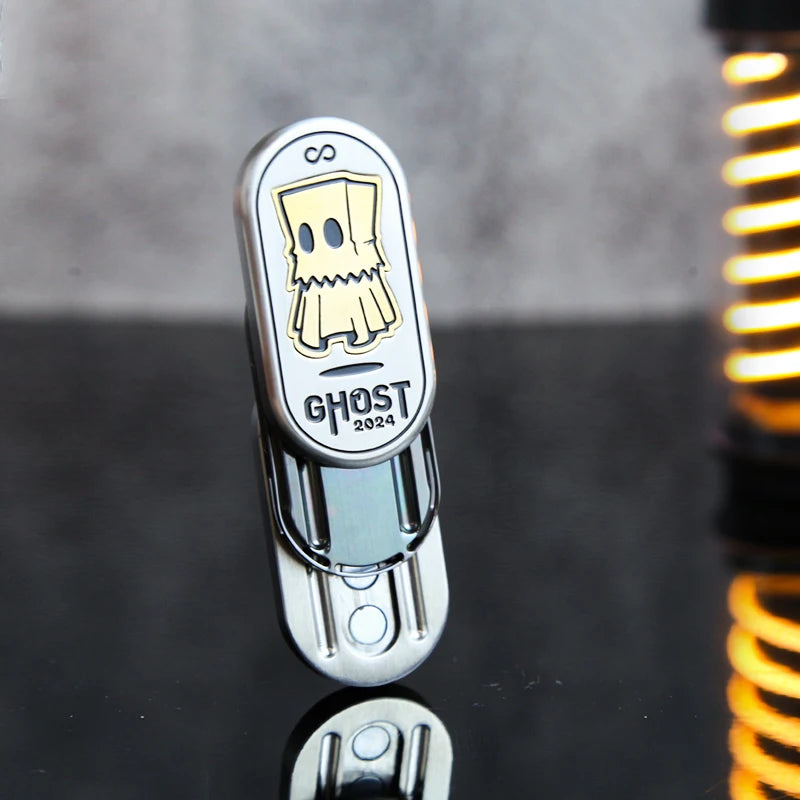 Ghost Tuning Fork EDC Card Pusher Zirconium Alloy Fidget Slider Office Stress Relief Toys Fidget Toys for Adult Gift