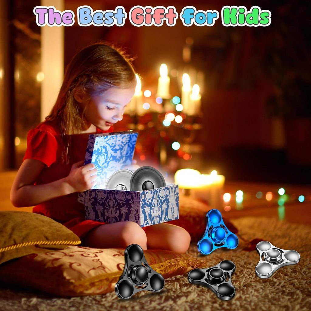 Coolden Fidget Spinner Metall Fidget Toys EDC Hand Spinner Edelstahl Lager 2-5 Min Hochwertig Finger Kreisel Spielzeug ADHD anti Stress Spielzeug Tri-Spinner Fidget Toy Für Erwachsene Kinder Schwarz