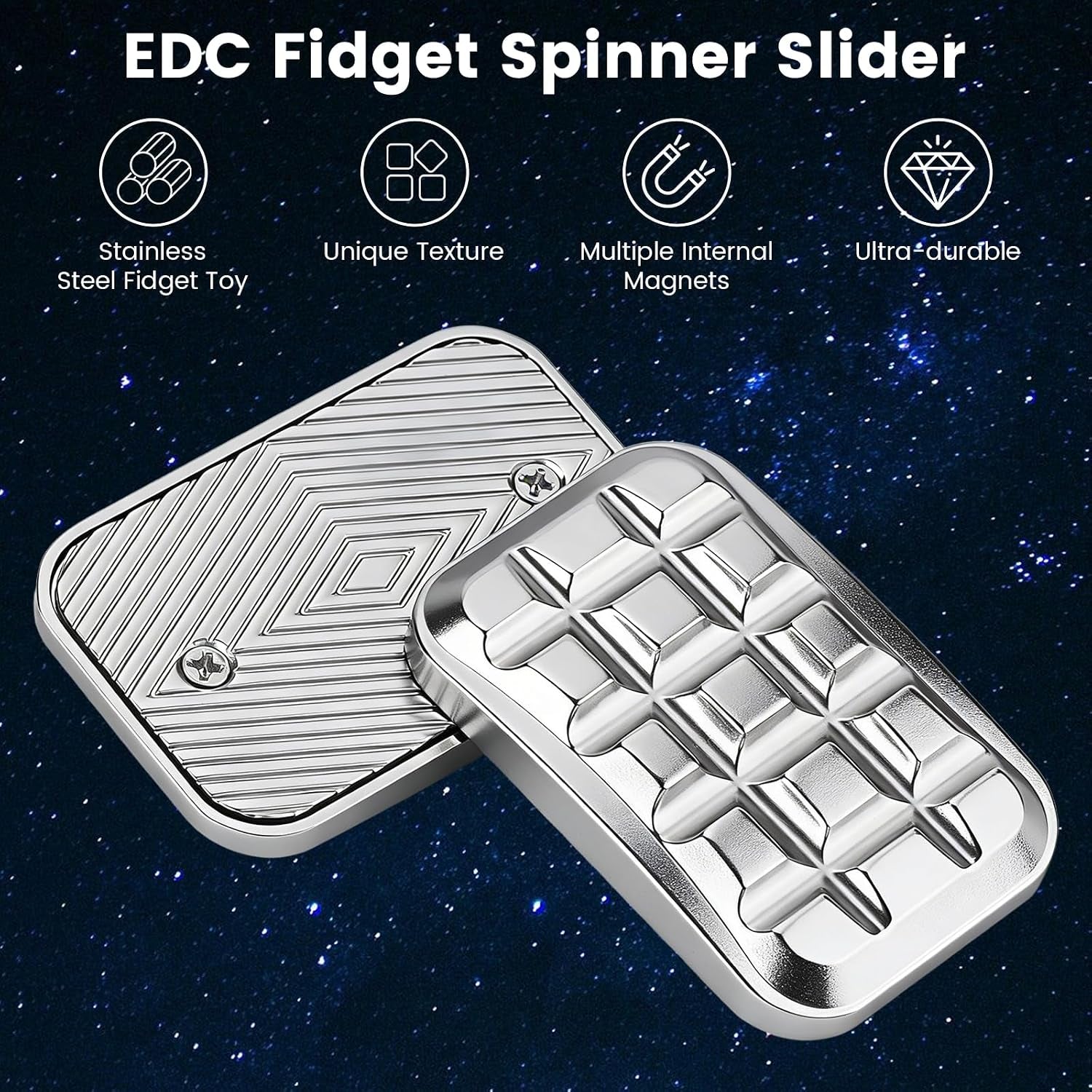 Fidget Slider Erwachsene Metall Spielzeug, Magnet Fidget-Spielzeug Adults, Anti-Stress Sensorik EDC Schreibtischspielzeug Zum Stressabbau & Fokus, Dekompression Fingerspielzeug Geschenk (1)