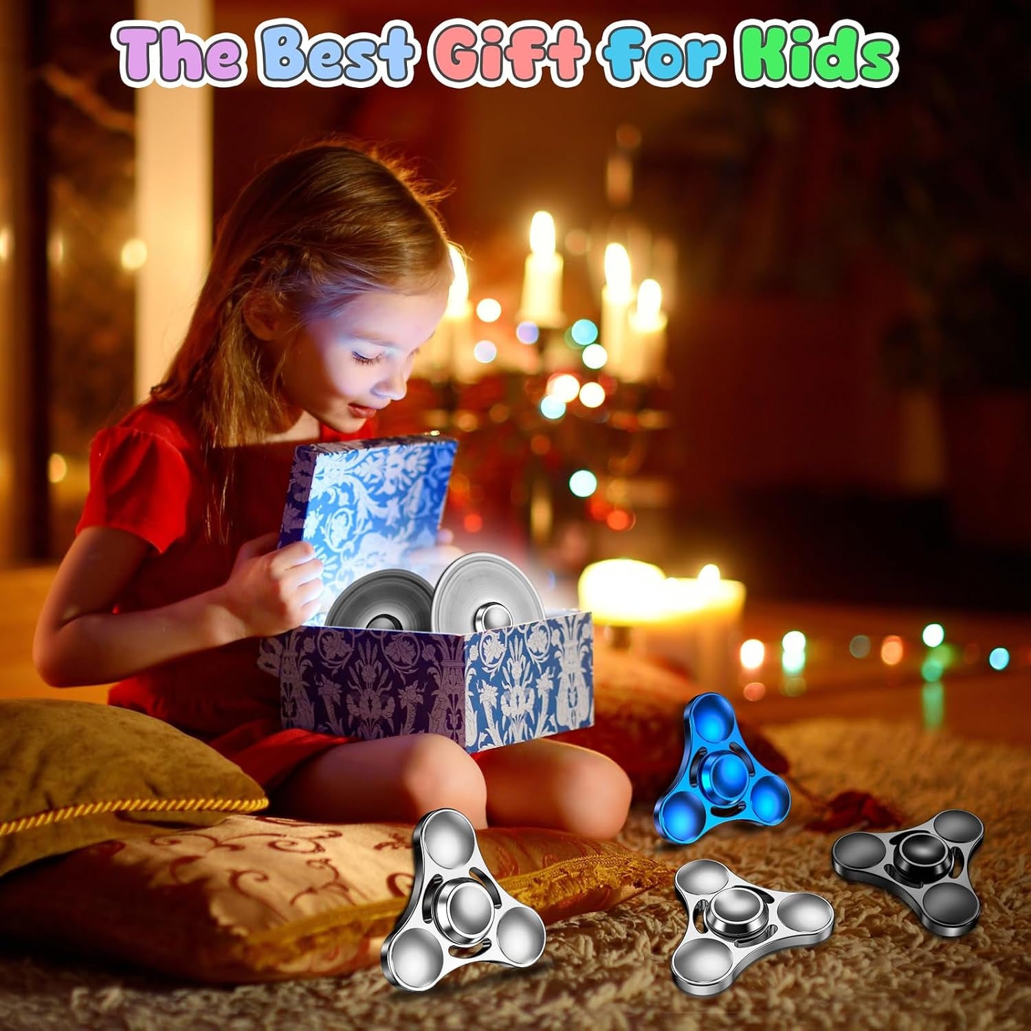 Coolden Fidget Spinner Metall Fidget Toys Finger Spinner EDC Edelstahl Lager 2-5 Min Hochwertig Hand Kreisel Spielzeug ADHS anti Stress Spielzeug Tri-Spinner Fidget Toy Für Erwachsene Kinder Silver