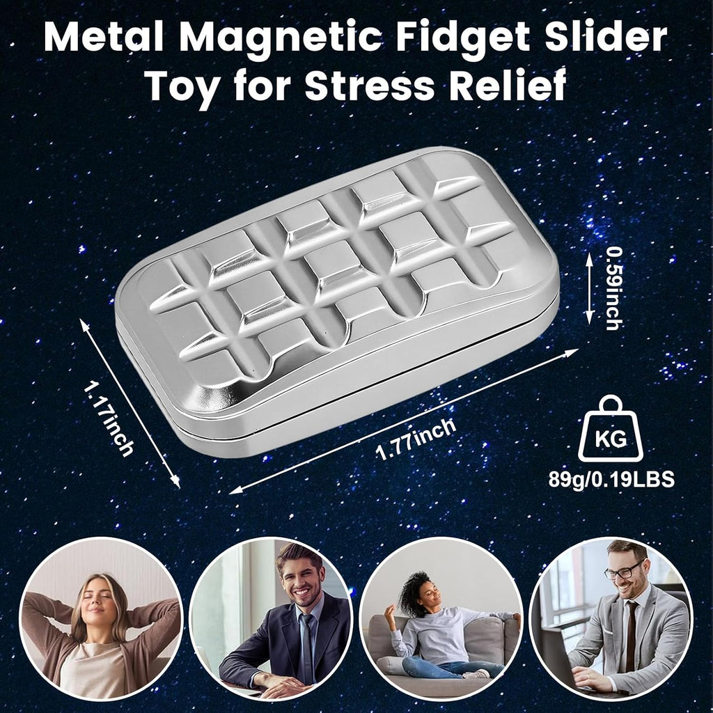 Fidget Slider Erwachsene Metall Spielzeug, Magnet Fidget-Spielzeug Adults, Anti-Stress Sensorik EDC Schreibtischspielzeug Zum Stressabbau & Fokus, Dekompression Fingerspielzeug Geschenk (1)