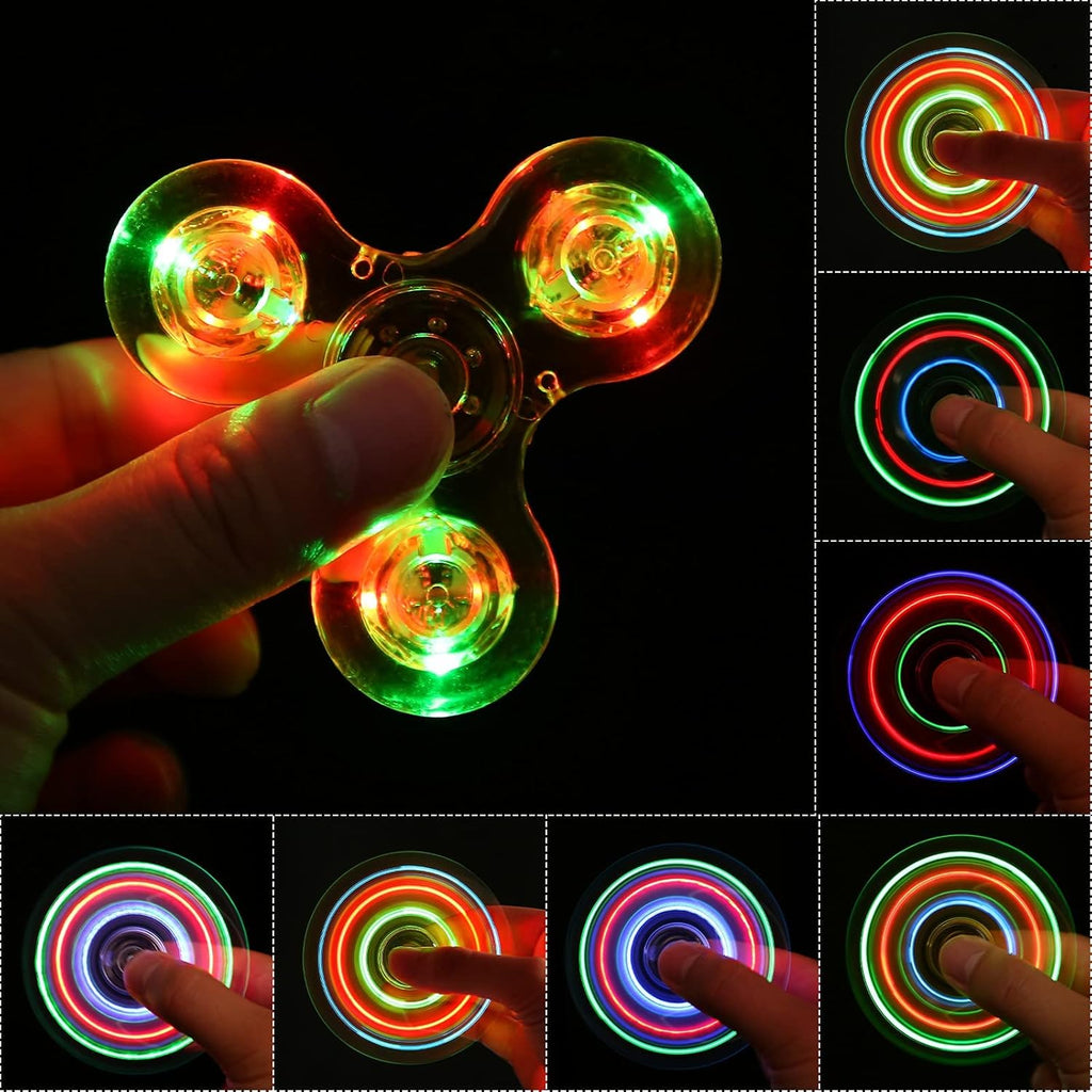 SCIONE Fidget Spinner 5Er Set, Weihnachten Partygeschenke Leuchtende Fidget Toys Für Kinder-Led Kristall Fidget Finger Toy Hand Fidget Spinner Spielzeug