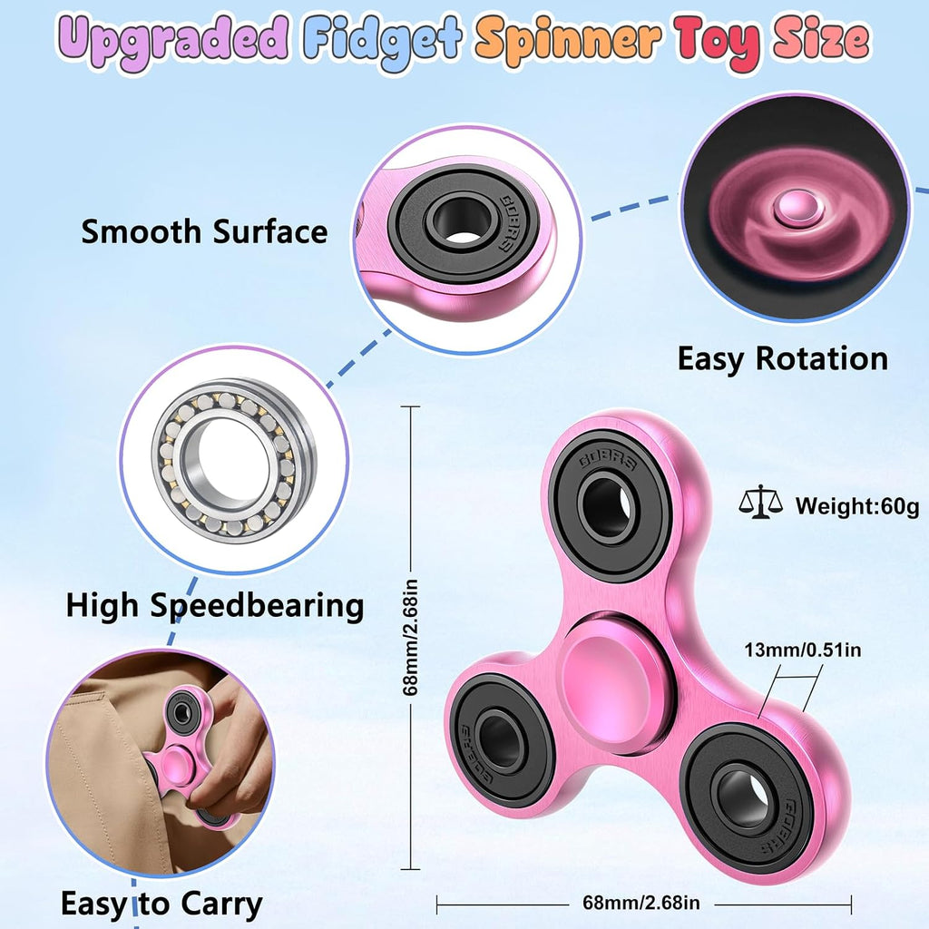 Coolden Fidget Spinner Metall Fidget Toys EDC Hand Spinner Hochwertig Schleuderzeit 2-5 Min Angst anti Stress Spielzeug Geschenk Für Kinder Erwachsene Edelstahl Finger Kreisel Für Büro Schule Rose