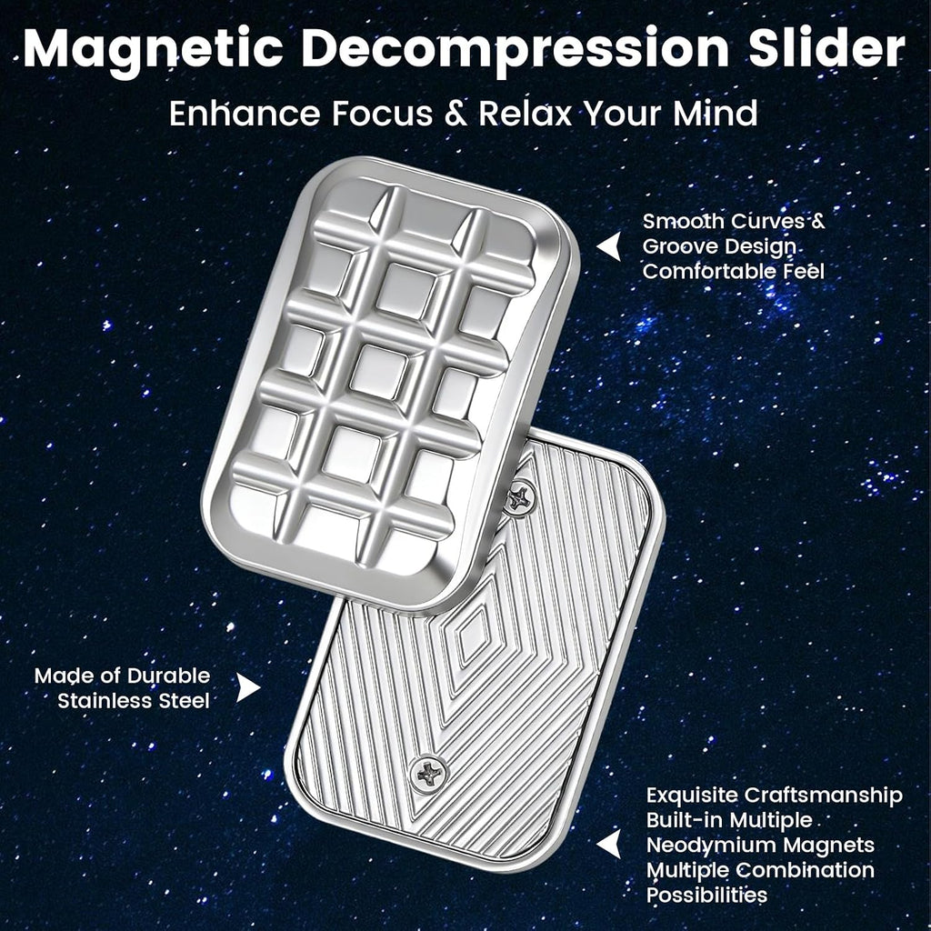 Fidget Slider Erwachsene Metall Spielzeug, Magnet Fidget-Spielzeug Adults, Anti-Stress Sensorik EDC Schreibtischspielzeug Zum Stressabbau & Fokus, Dekompression Fingerspielzeug Geschenk (1)