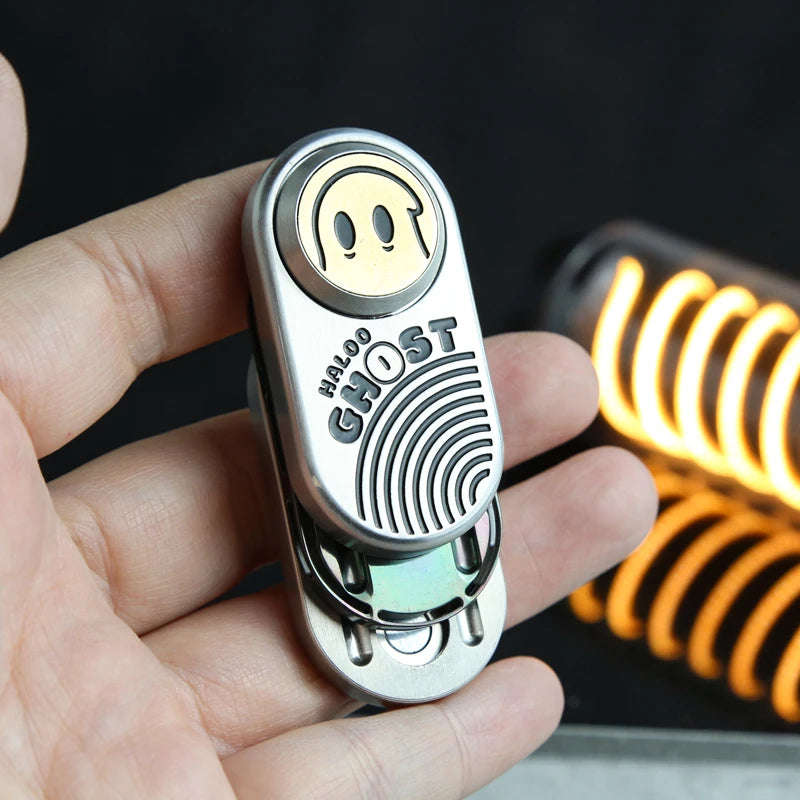 Ghost Tuning Fork EDC Card Pusher Zirconium Alloy Fidget Slider Office Stress Relief Toys Fidget Toys for Adult Gift